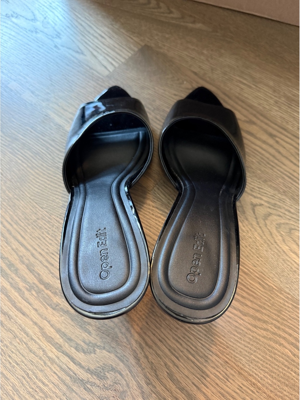 Open Edit Black Patent Leather Women's Heels - Picture 6 of 9